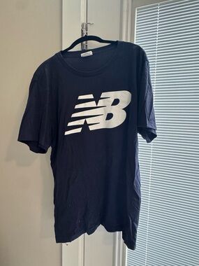 New Balance Men's Navy Tee with White NB Logo
